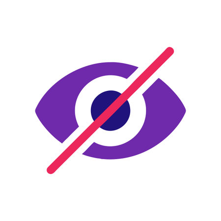Censored eye icon with a diagonal line over itのイラスト素材