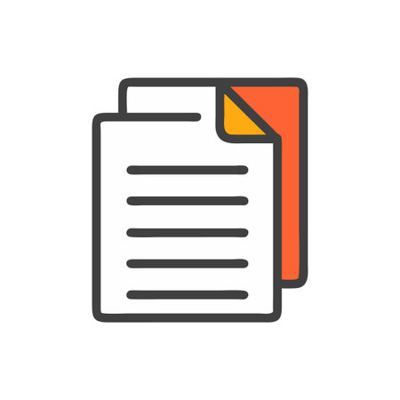 Stacked documents icon with folded corner and outline styleのイラスト素材