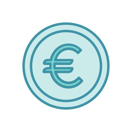 Isolated euro currency coin on White Background illustrationのイラスト素材