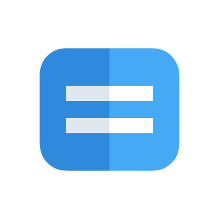Blue square with equal sign inside flat design illustrationのイラスト素材