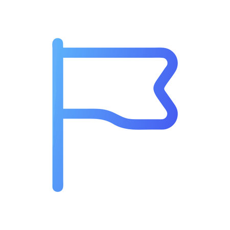 Blue outline of flag against a plain White Backgroundのイラスト素材