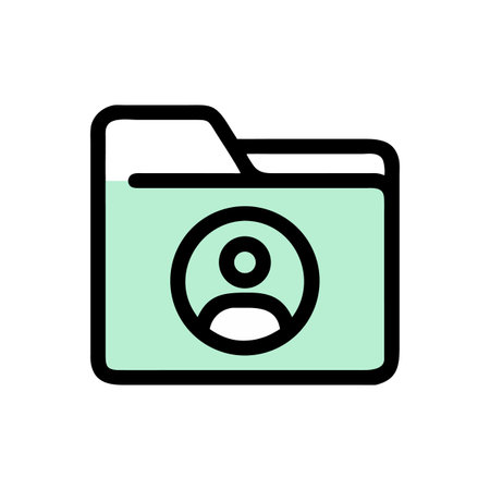 Mint folder icon with person symbol isolated on Whiteのイラスト素材