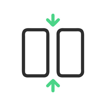 Collapse icon illustration emphasizing compacting or reducing to fitのイラスト素材