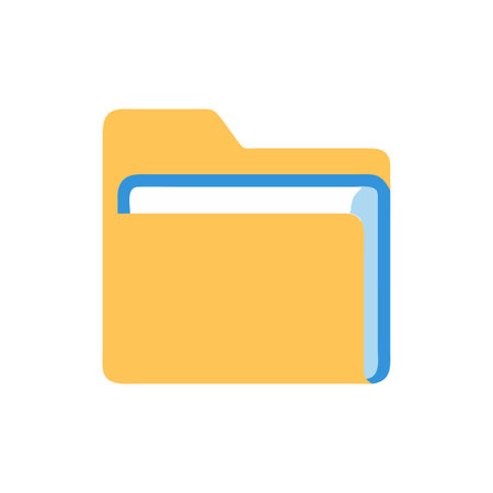 Simple File Folder Icon Illustration with Flat Design Style