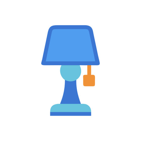 Stylized lamp with blue tones against a White Backgroundのイラスト素材