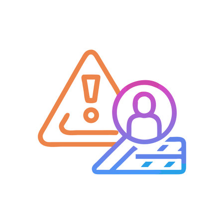 Data Breach Detection Illustration Featuring Alert Icon and Magnifying Glassのイラスト素材