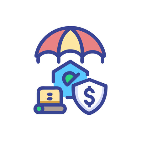 Property and finance insurance services offering protection from risksのイラスト素材