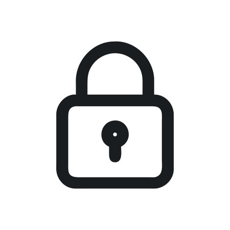 Minimalist black padlock icon symbolizing security and protectionのイラスト素材