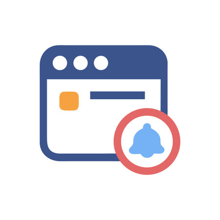 Web Browser Notification Icon with Bell on White Backgroundのイラスト素材