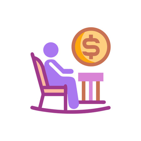 Stylized illustration of retirement savings and financial planning conceptのイラスト素材