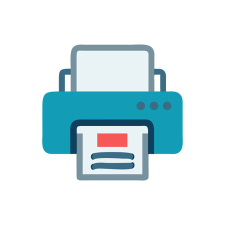 Simple printer icon on White Background for office tasks