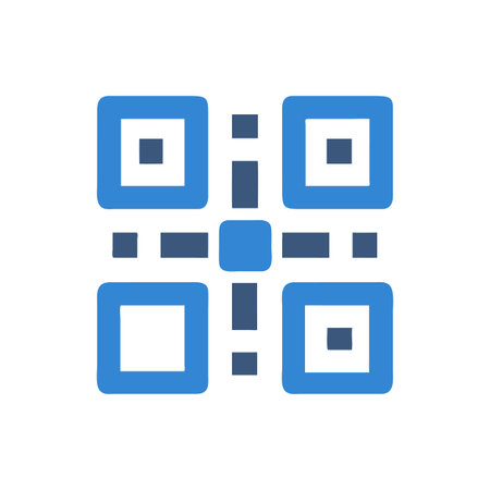 Blue and gray QR code symbol on White Backgroundのイラスト素材