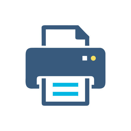 Flat vector office printer illustration on White Background