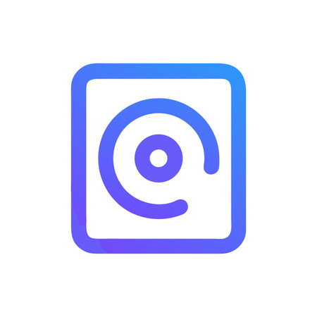 Gradient abstract target logo inside rounded rectangle shapeのイラスト素材
