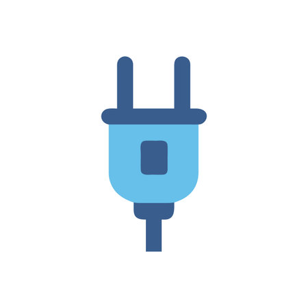 Flat Vector Electrical Plug Isolated on White Backgroundのイラスト素材