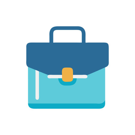 Stylized blue briefcase icon on White Background design elementのイラスト素材