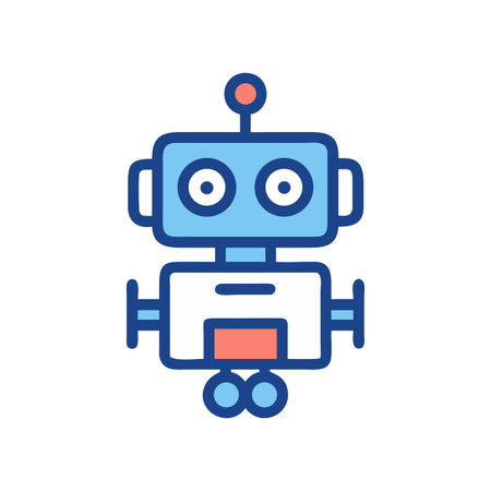 Cartoon robot illustration isolated on White Background for designのイラスト素材