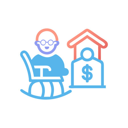 Retirement planning vector illustration with elderly person and savingsのイラスト素材