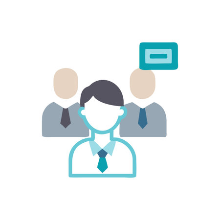 Icon of business team with leadership having ideasのイラスト素材