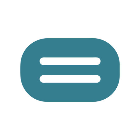 Teal equal sign icon with rounded edges on Whiteのイラスト素材