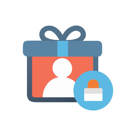 Protected User Profile within Gift Box Icon Illustrationのイラスト素材