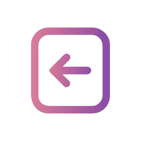 Gradient arrow in square pointing left on White Backgroundのイラスト素材