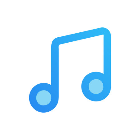 Blue music note icon illustration on a White Backgroundのイラスト素材