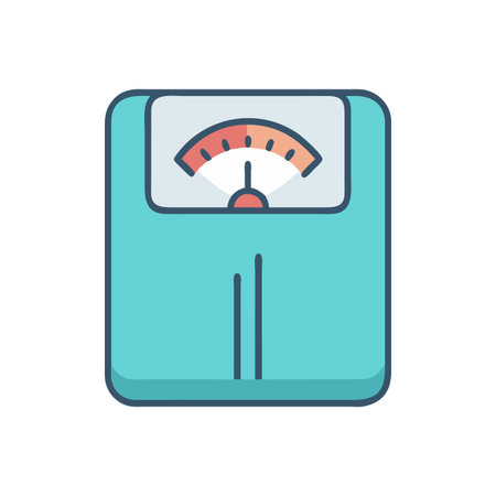 Turquoise bathroom scales vector illustration on White Backgroundのイラスト素材