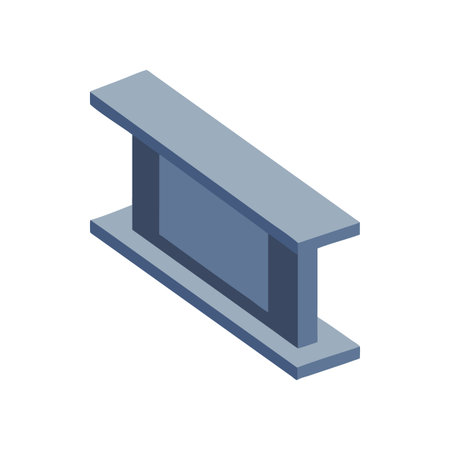 Isometric view of steel I beam construction material illustrationのイラスト素材