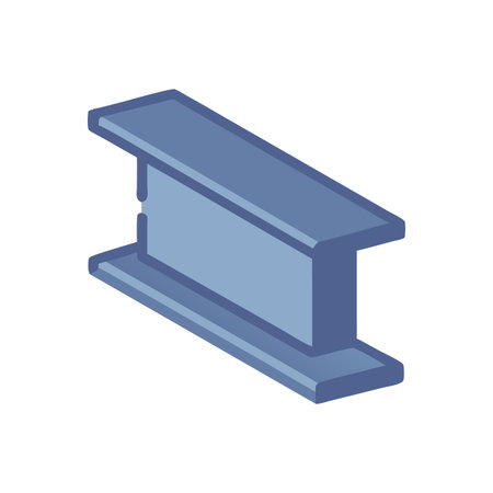 Isometric illustration of a single steel I-beam structureのイラスト素材