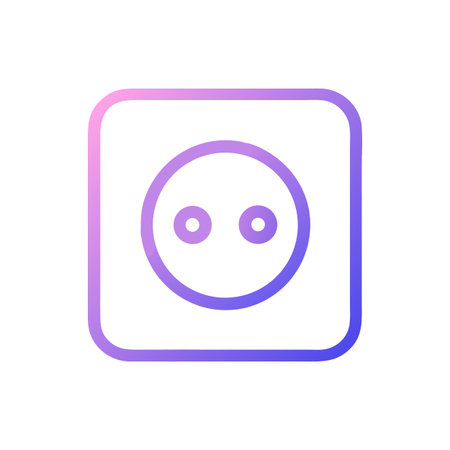 Simple electrical outlet icon with gradient on White Background