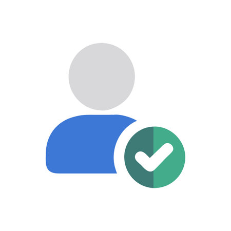 User account verified with check mark icon on Whiteのイラスト素材