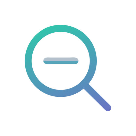 Blue gradient zoom out icon on a White Backgroundのイラスト素材