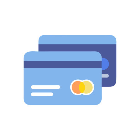 Stylized rendering of two credit cards on White Backgroundのイラスト素材