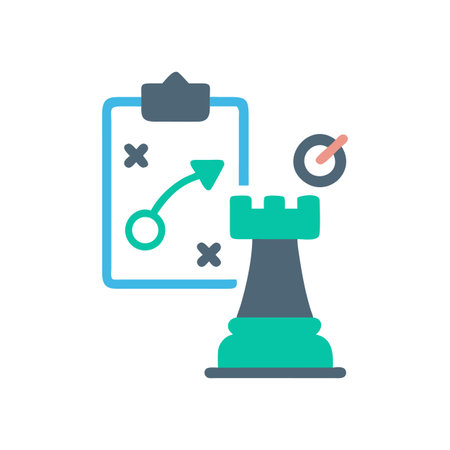 Strategic planning and success roadmap towards business goals achievementのイラスト素材