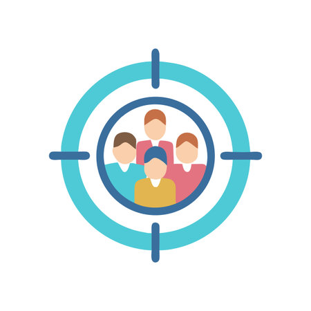 Focused team: Group of People Targeted by scope Iconのイラスト素材