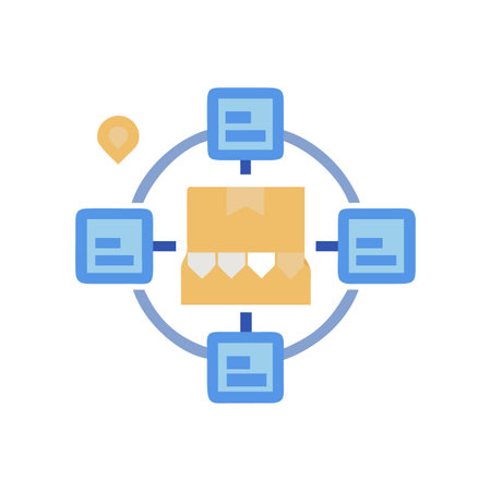 Box with circular process diagram on a White Backgroundのイラスト素材