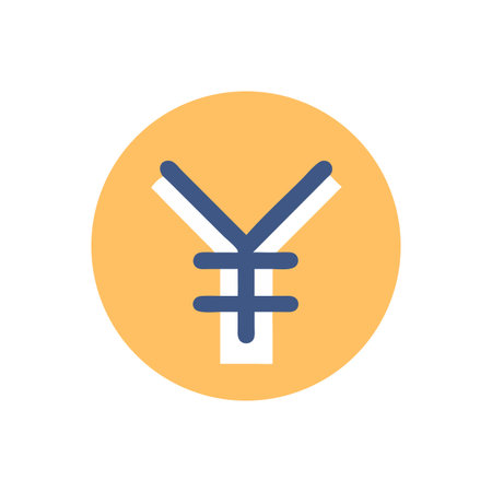 Yen currency symbol on a circle in flat designのイラスト素材