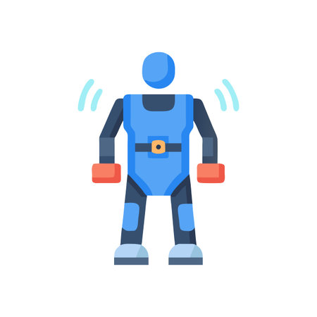 Dynamic Full Body Weighted Gym Trainerのイラスト素材