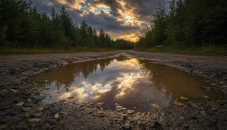 Serene River and Lake Landscape Photographyの写真素材