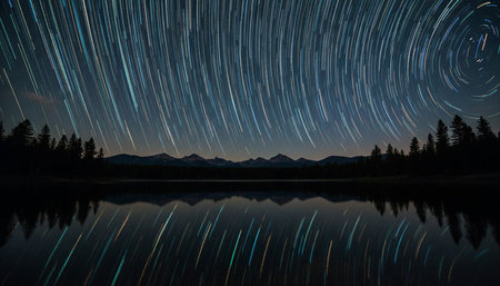 Serene River and Lake Landscape Photographyの写真素材