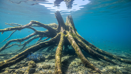Serene River and Lake Landscape Photographyの写真素材