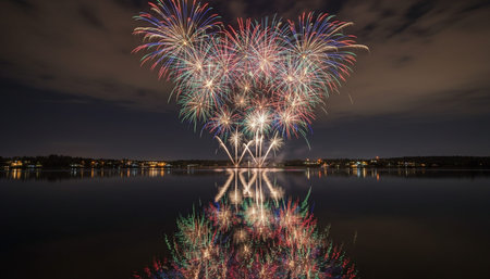 Serene River and Lake Landscape Photographyの写真素材