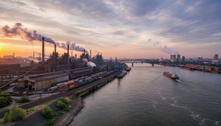 Serene River and Lake Landscape Photographyの写真素材