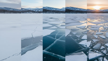 Serene River and Lake Landscape Photographyの写真素材