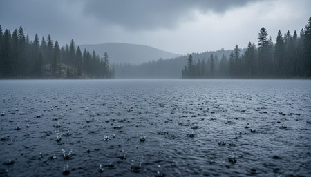 Serene River and Lake Landscape Photographyの写真素材