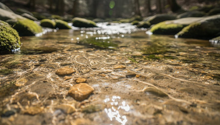 Serene River and Lake Landscape Photographyの写真素材