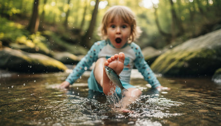 Serene River and Lake Landscape Photographyの写真素材