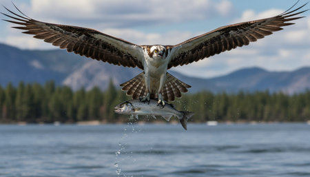 Serene River and Lake Landscape Photographyの写真素材