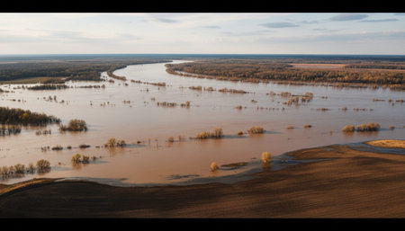 Serene River and Lake Landscape Photographyの写真素材